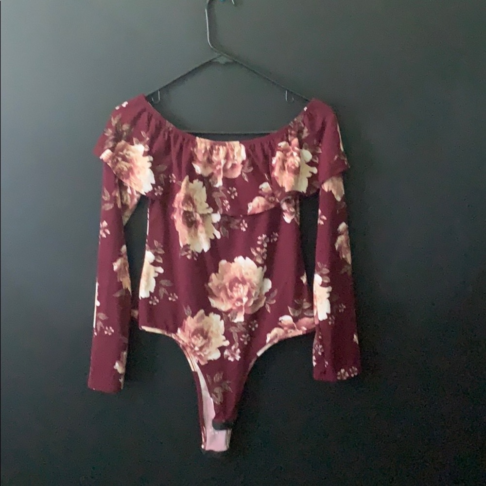 Flower print body suit